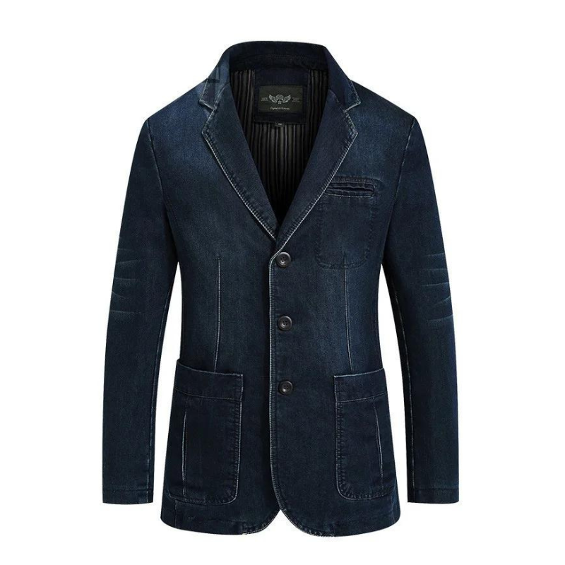 Lioraelith Herren Blazer aus Denim Baumwolle