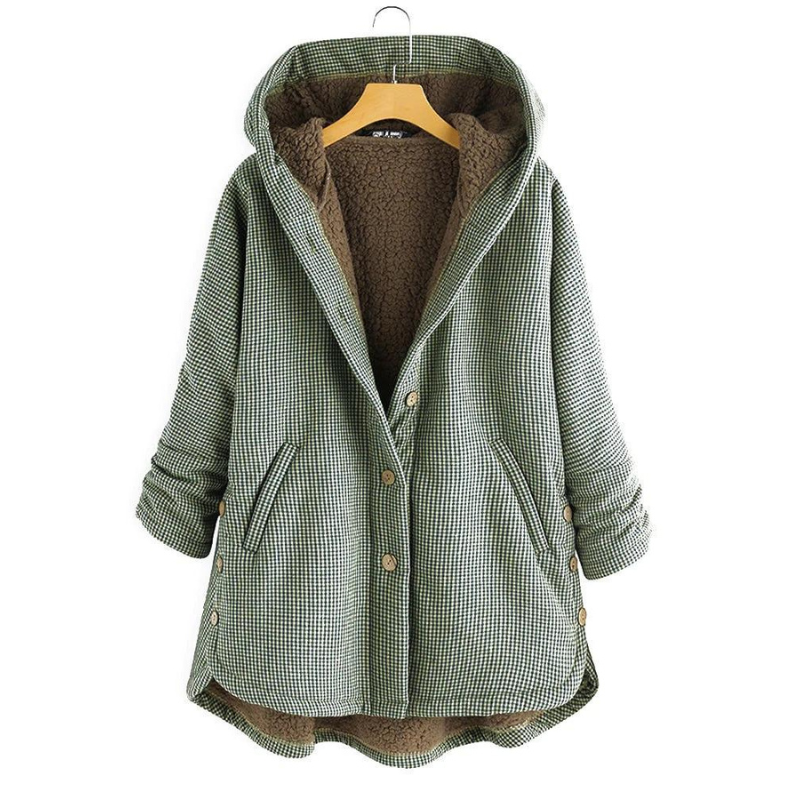 Krohn-e | kapuzenmantel - damen oversized fleece-beschnittene jacke