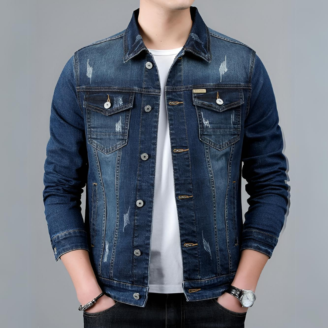 Krohn-e | Klassisch Herren Denim Jacke