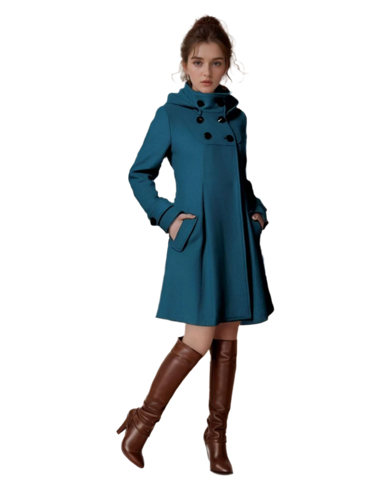 Krohn-e | Elegante Damenmantel mit Tailliertem Kragen