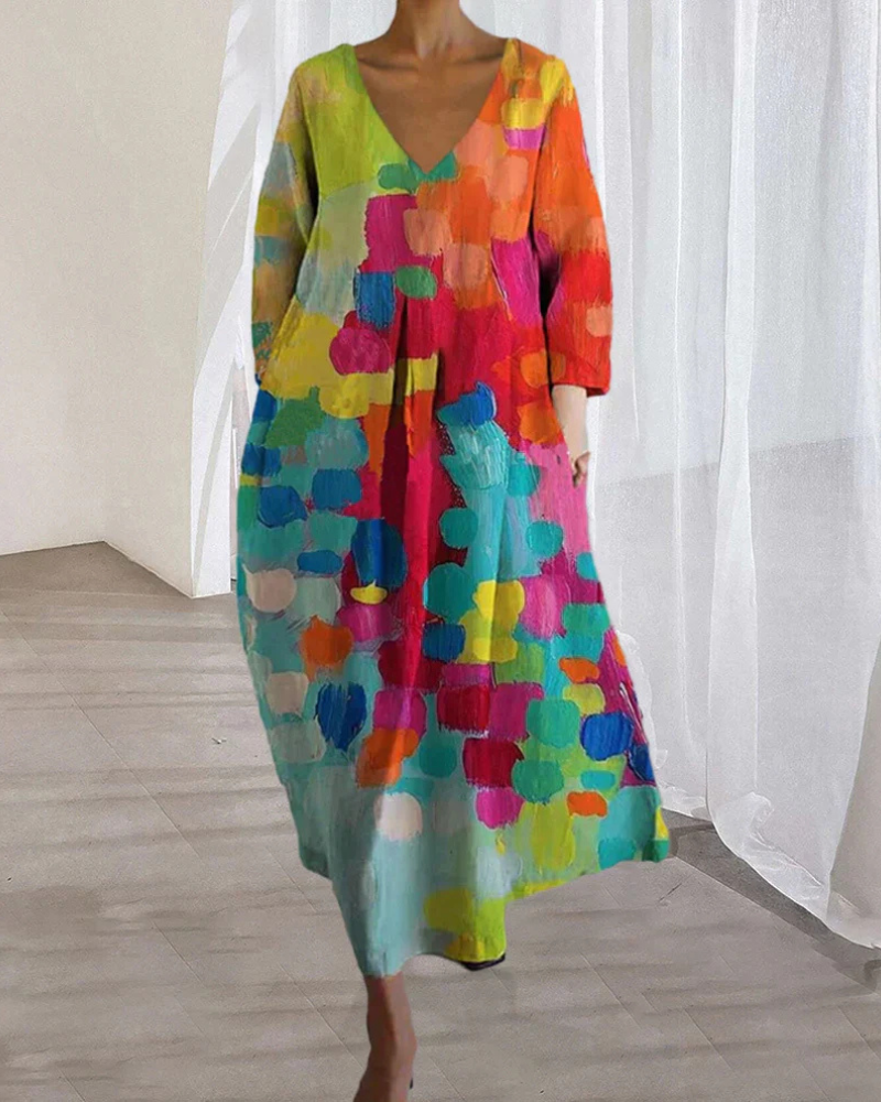 Krohn-e | Bunt Gedrucktes Sommerkleid für Frauen