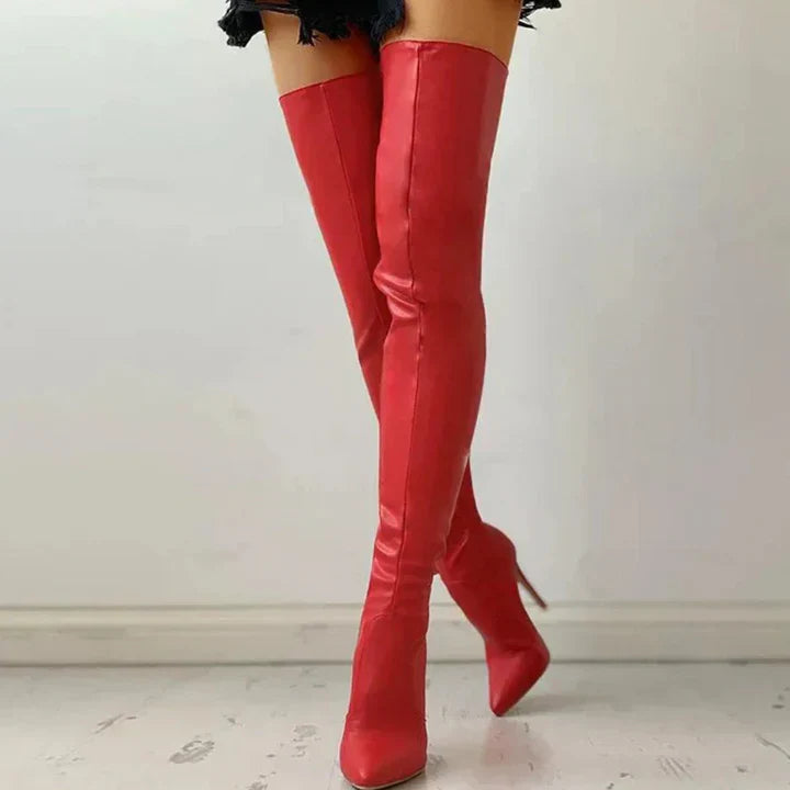 Krohn-e | Bequeme Hochhackige Schuhe für Frauen Oberschenkel Hoch