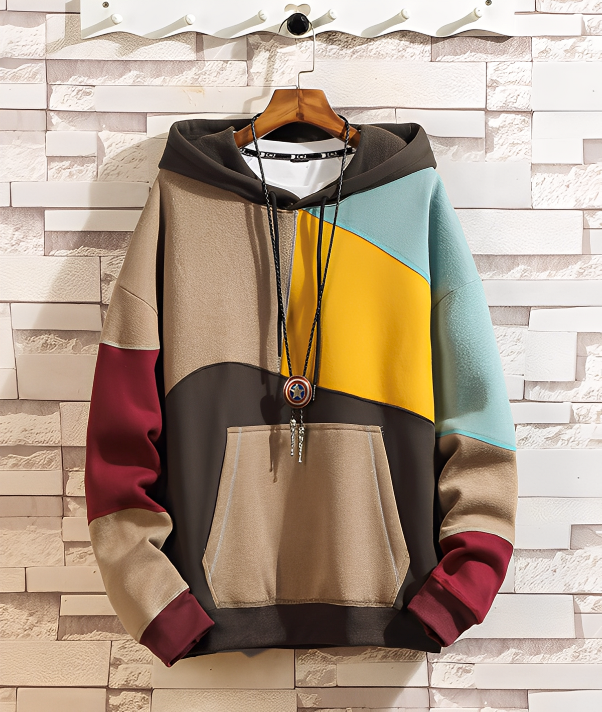 Krohn-e | Farbiger, Lockere Hoodie für Männer