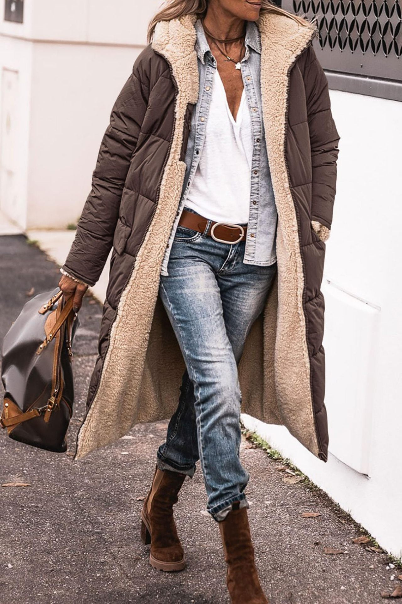 Krohn-e | Trendy beidseitige Damen Wintermantel