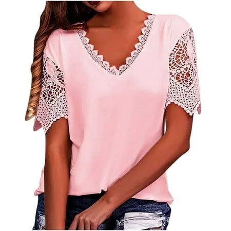 Modische Damen-T-Shirts von Fudus im Vintage-Spitzen-Look