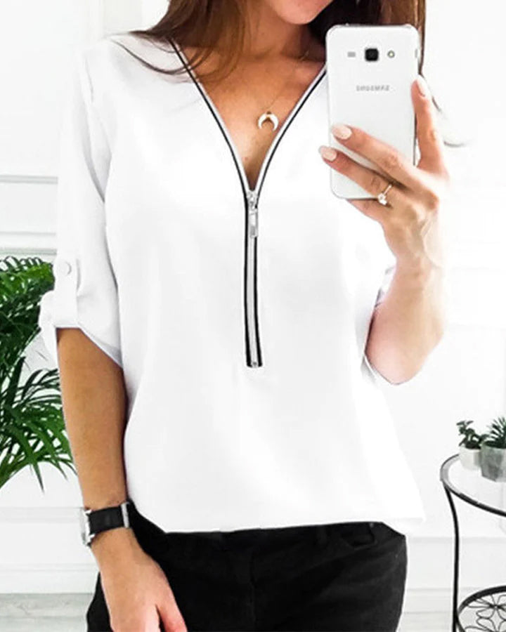 Einfache Bluse mit Reißverschluss