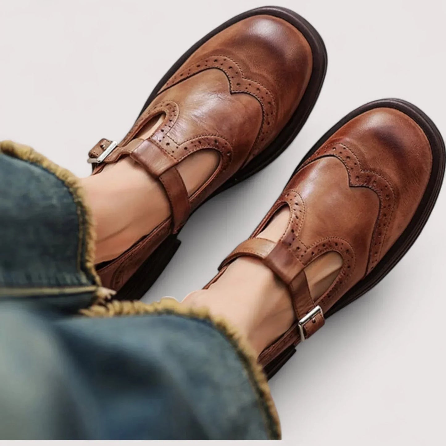KROHN-E Damen Mary Jane Schuhe Klassisch Komfort