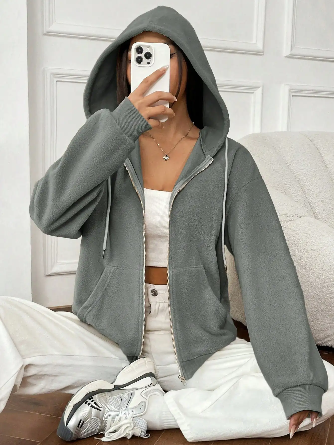 Fudus Damen-Kapuzenpullover: Bequemer Reißverschluss-Sweatshirt für Alltag und Freizeit