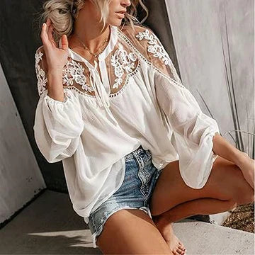 Fudus Spitzendesign Mesh-Oberteil