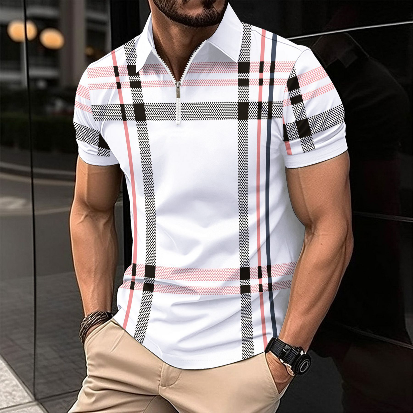 Edles Herren-Polohemd im Karo-Design