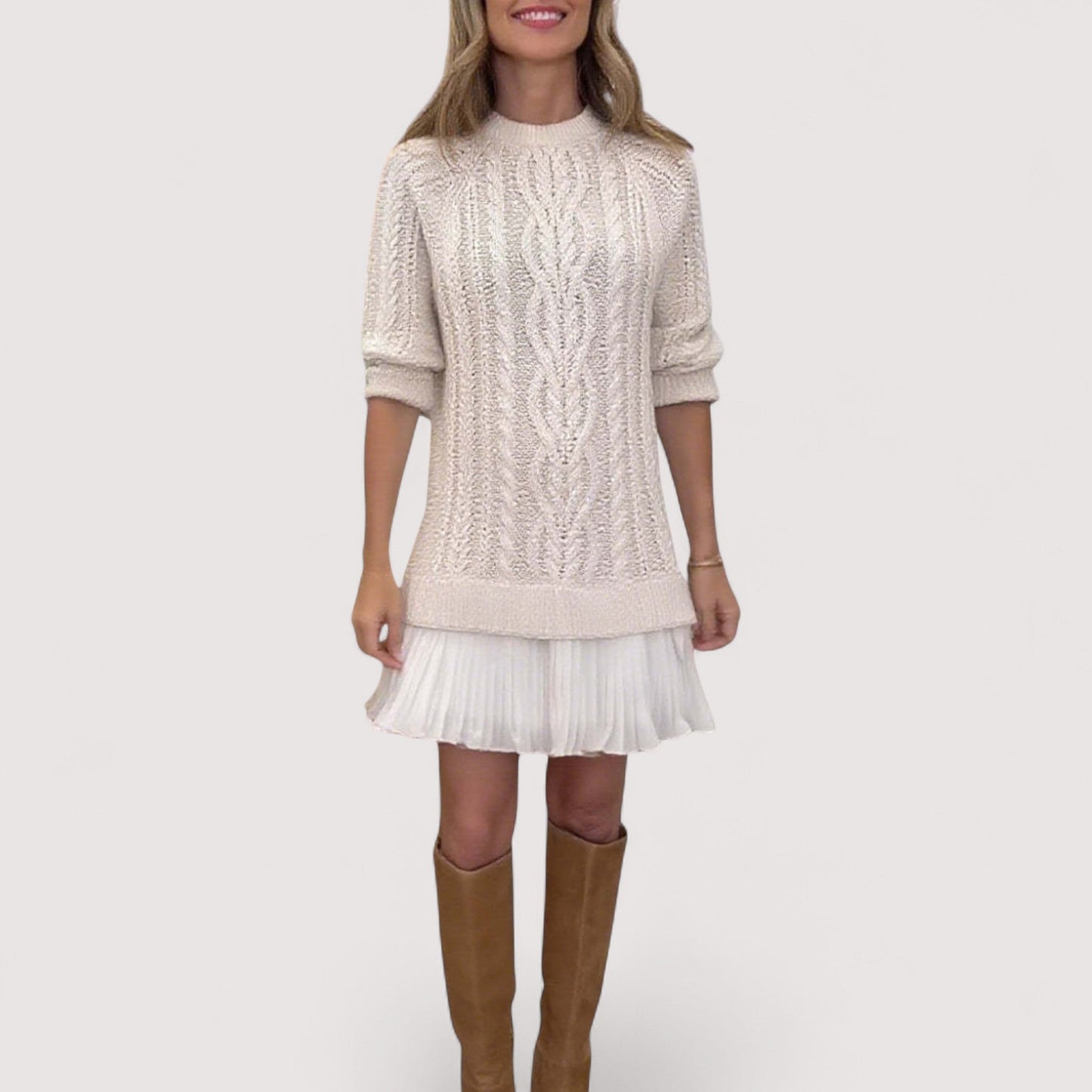 KROHN-E Damen Strickkleid Vielseitig Bequeme Passform