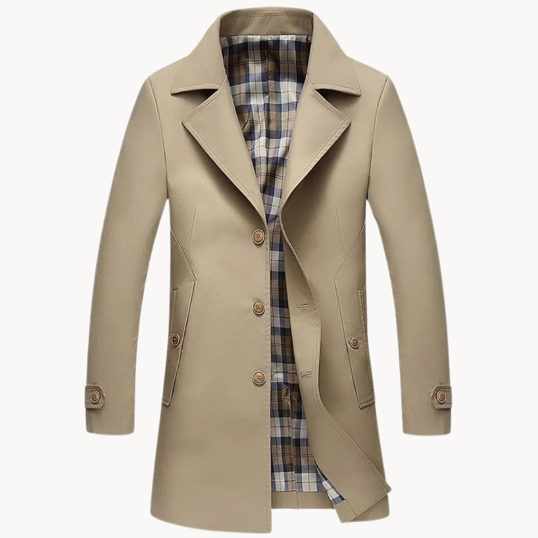 Krohn-e | nachhaltiger winddichter Herren-Trenchcoat mit Design