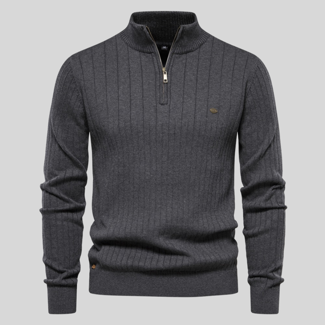Krohn-e | Strickjacke mit Half-zip Wollmischung Elegant, Warm