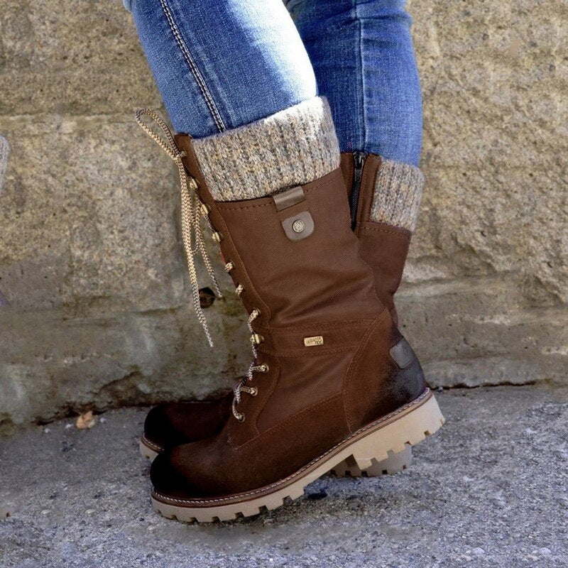 Krohn-e | Bis Kniehohe Kampfstiefel für Damen