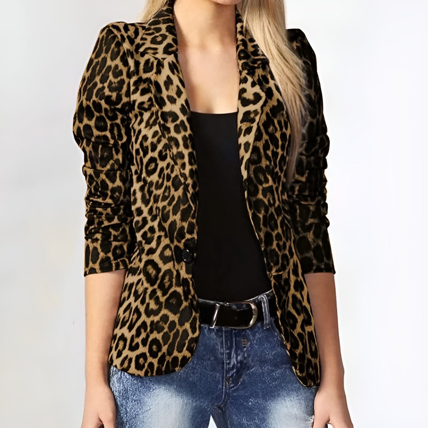 Nevaeh Blazer: Animal Print & Revers Collar