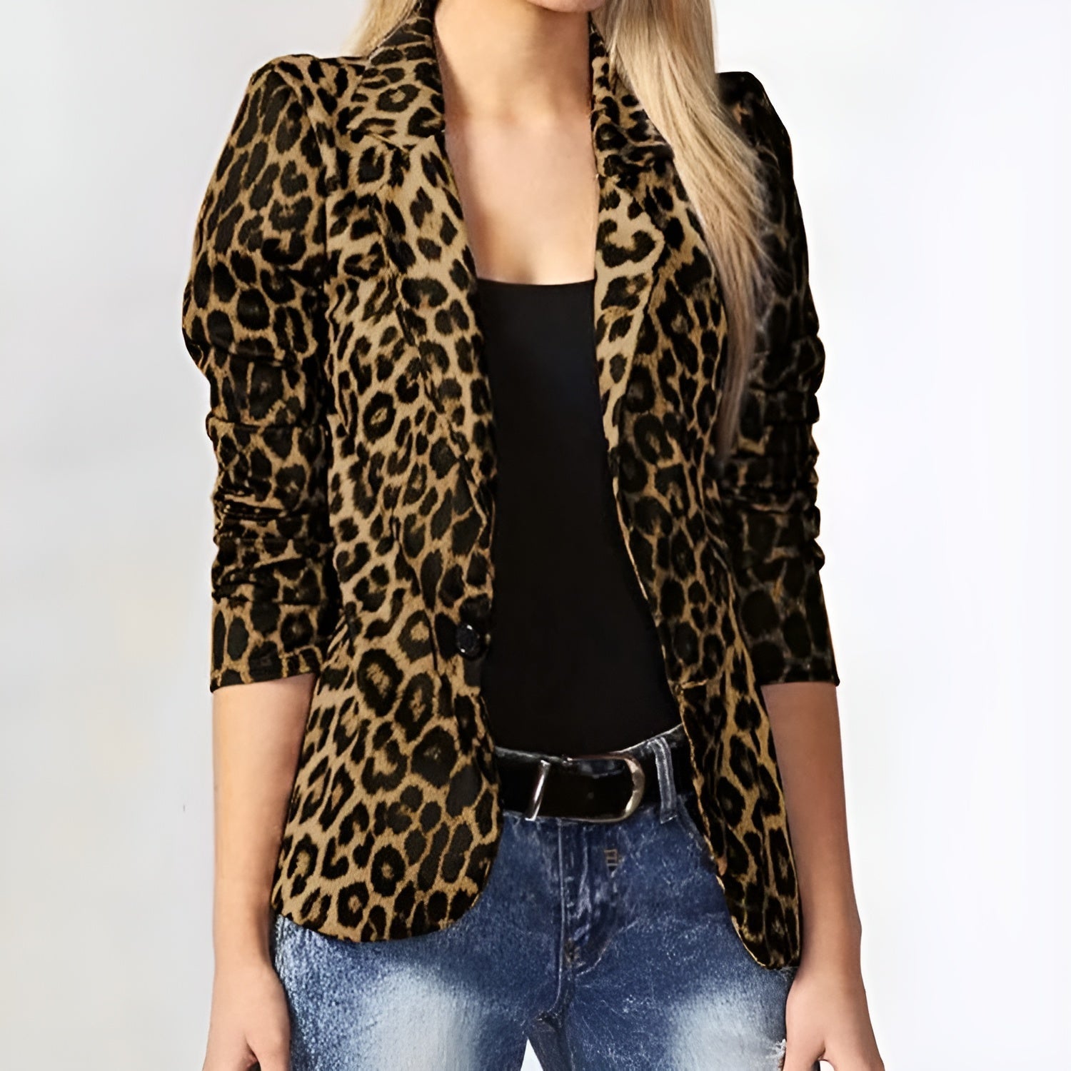Nevaeh Blazer: Animal Print & Revers Collar