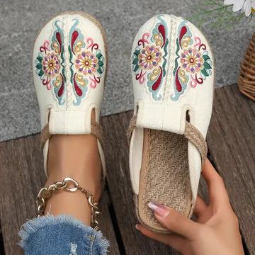 Damen-Flachschuhe mit Blumenmuster von Lyric