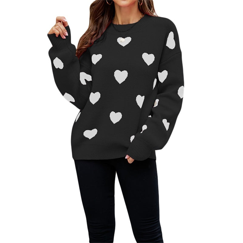 Damen kuscheliger Strickpullover mit Herzmotiv Krohn-e