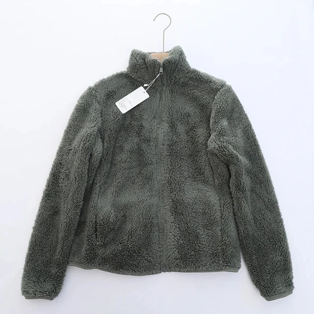 Krohn-e | Weiche Sherpa Zip Up Hohe Kragenjacke, Fleeceweste