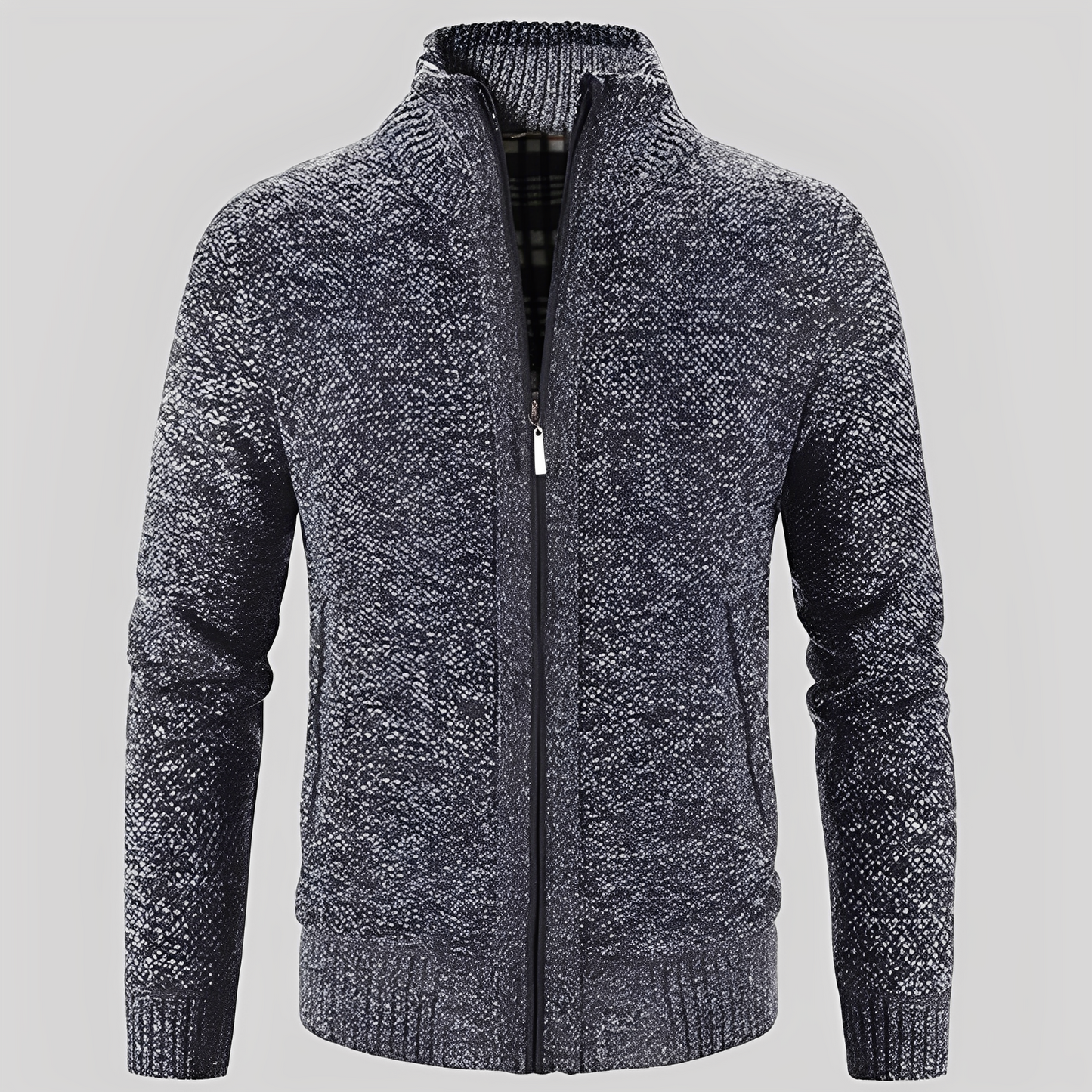 Krohn-e | Einfacher Cardigan mit Reißverschluss für Herren