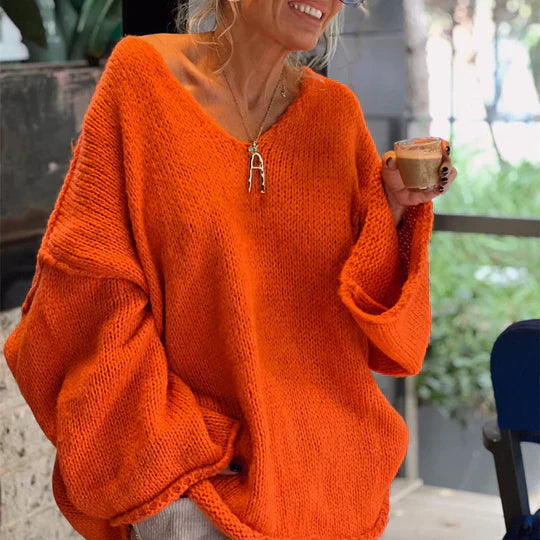 Norelle Damenpullover: Locker gestrickt, V-Ausschnitt