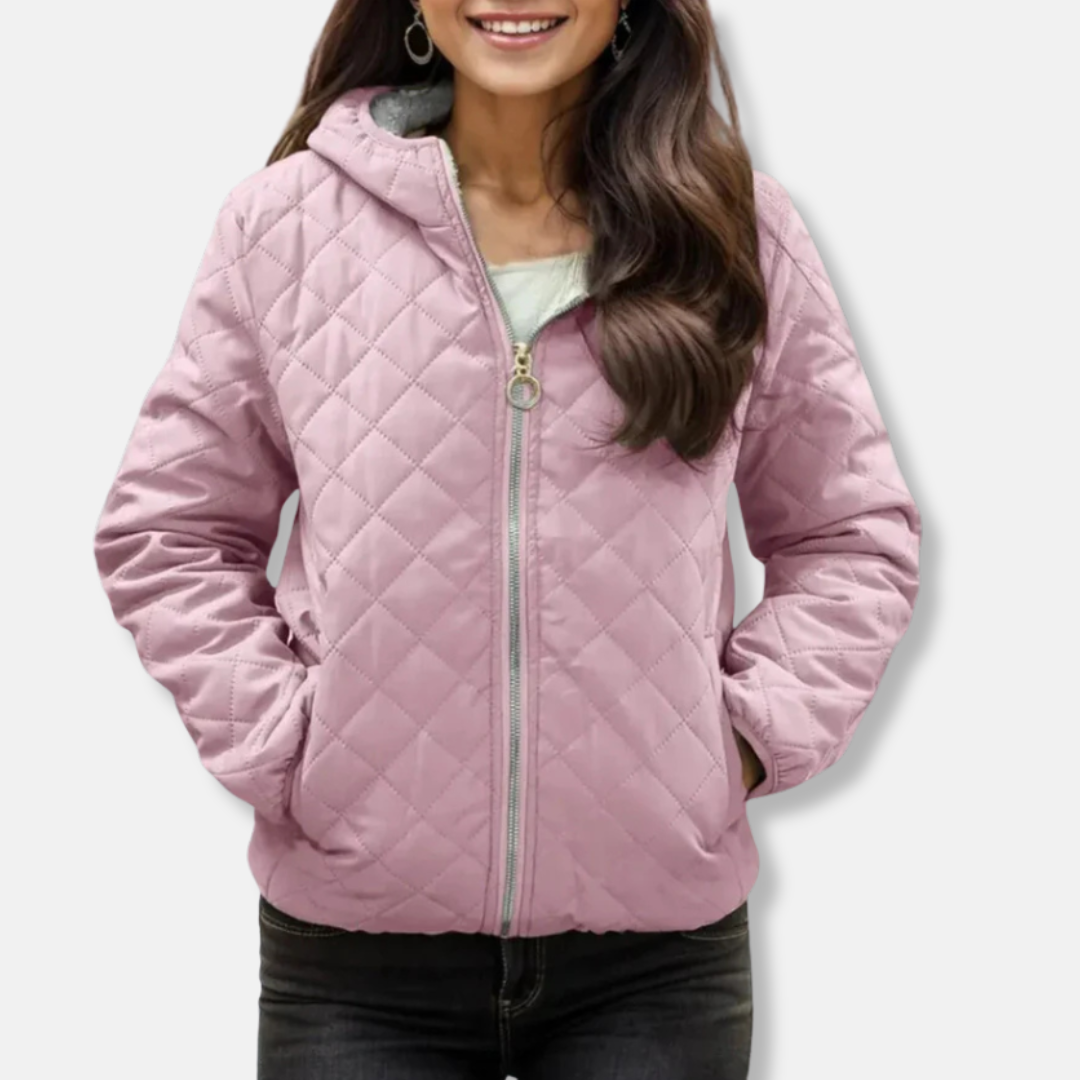 Krohn-e | Gepolsterte Jacke - Lockere Passform - Diamantsteppung - Kapuze - Elastischer Saum