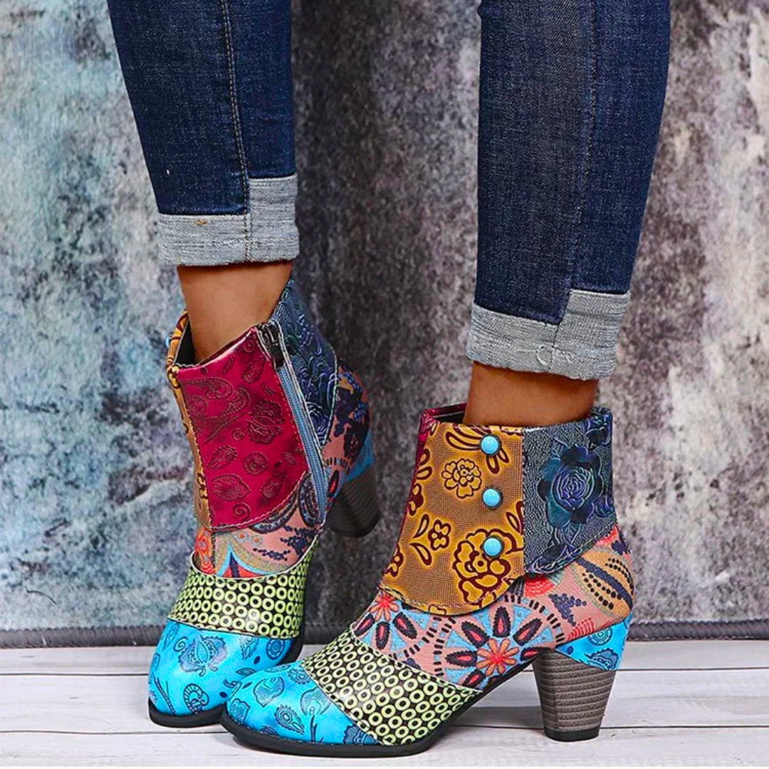 Krohn-e | High-Heel Stiefeletten für Damen mit Reißverschluss