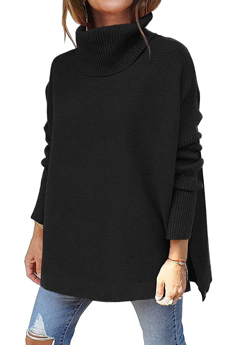 Krohn-e | Jumper - Frauen Herbst Bequemer Rollkragenpullover