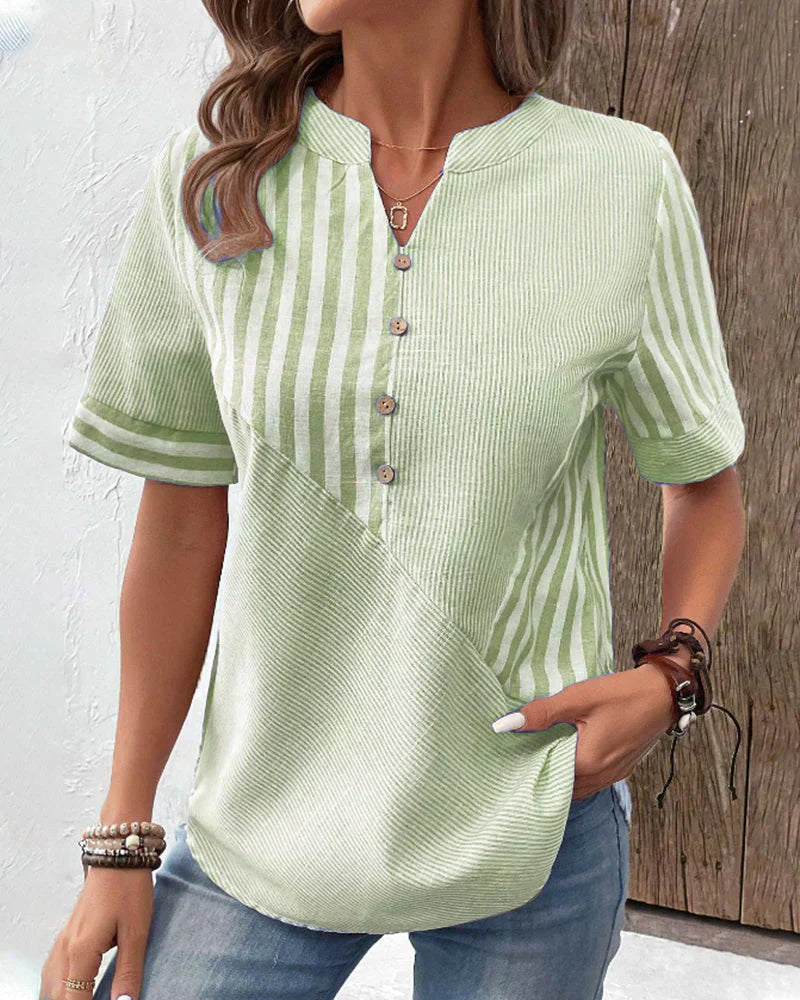 Damenbluse Barbara: Elegante Bluse mit handgearbeitetem Druck