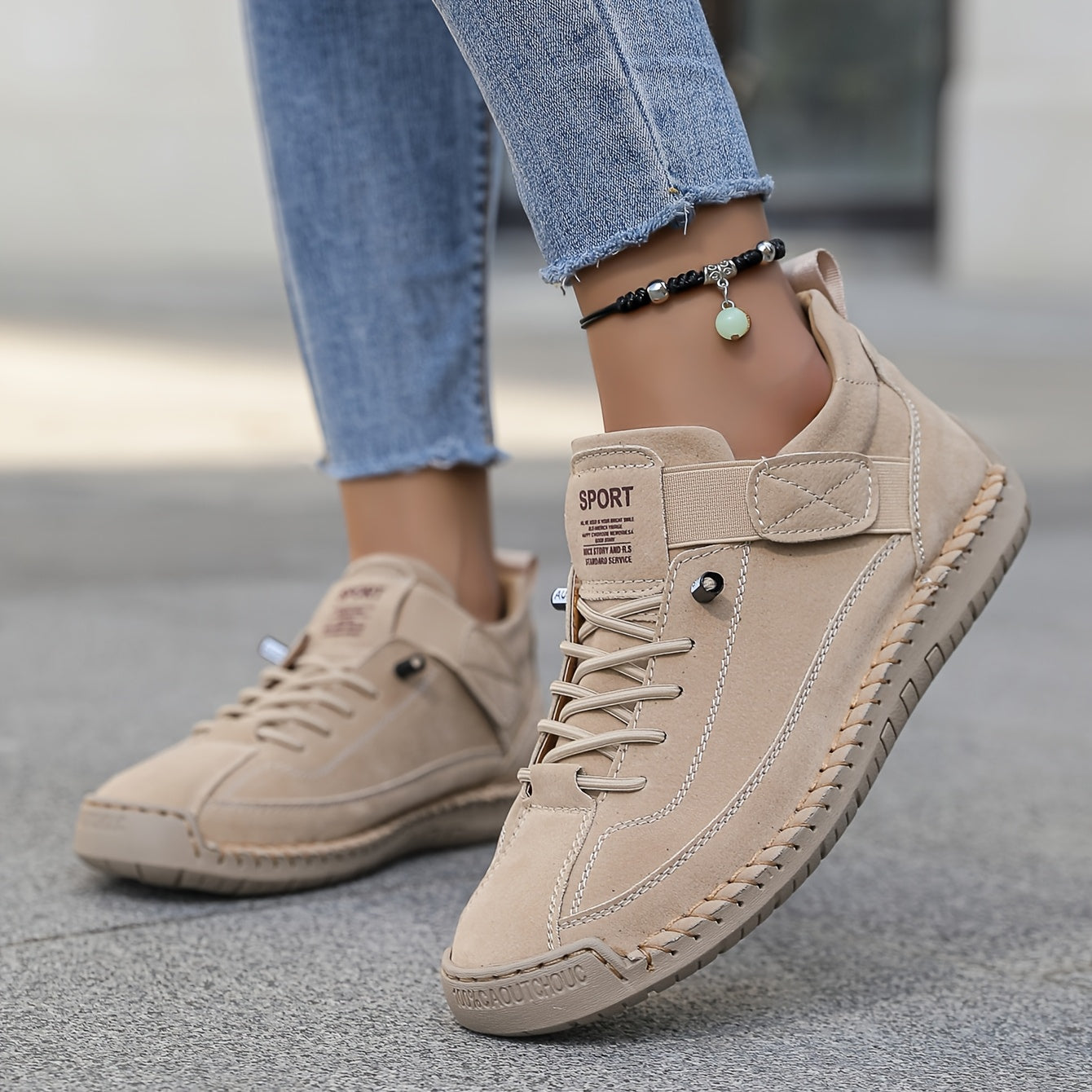 Lotte | Damen-Flachschuhe mit Schnürung und Klettverschluss