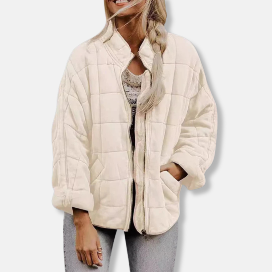 Krohn-e | Steppjacke - Oversized Fit - Stehkragen - Lange Ärmel - Reißverschlussverschluss