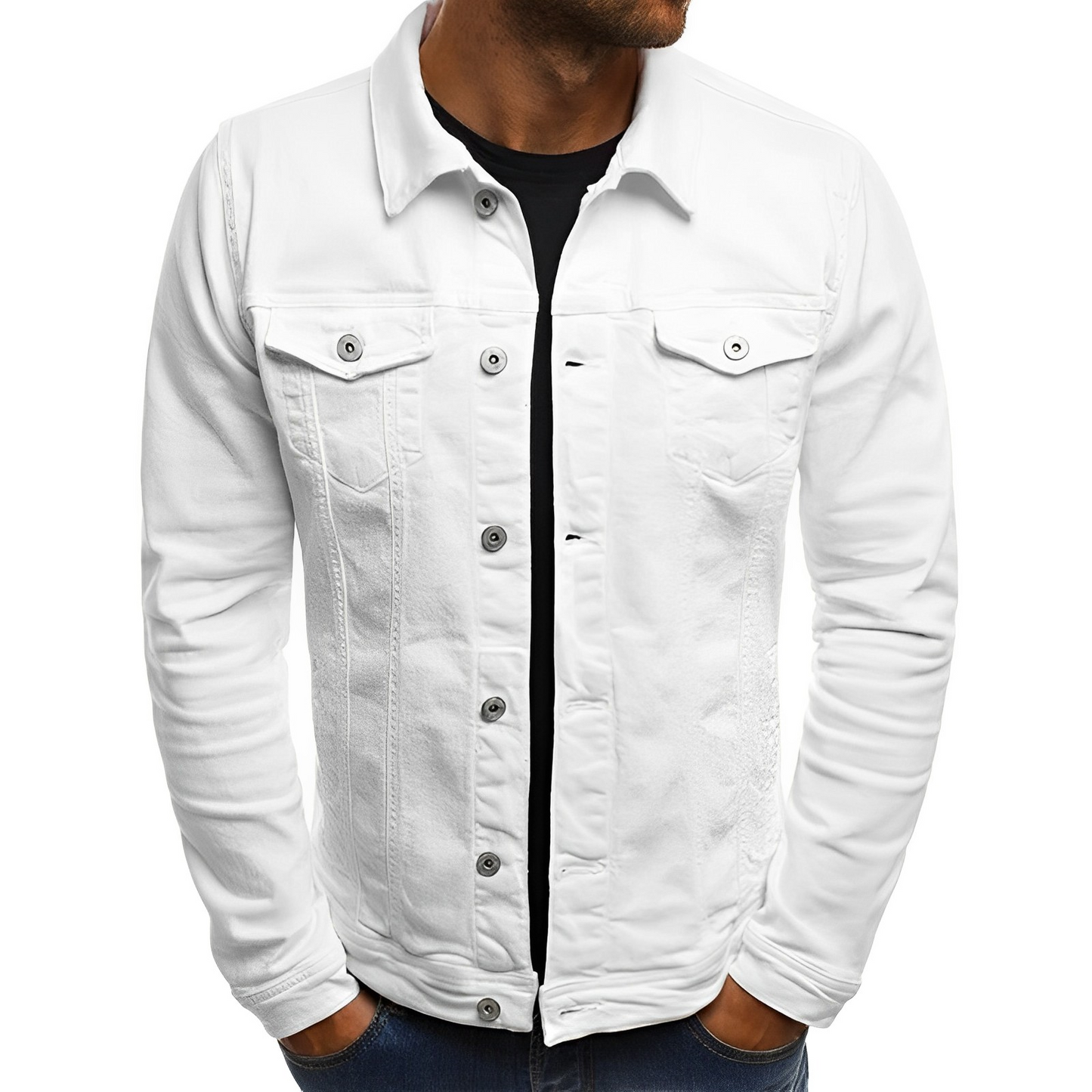 Vilan Klassische bequeme Jeansjacke