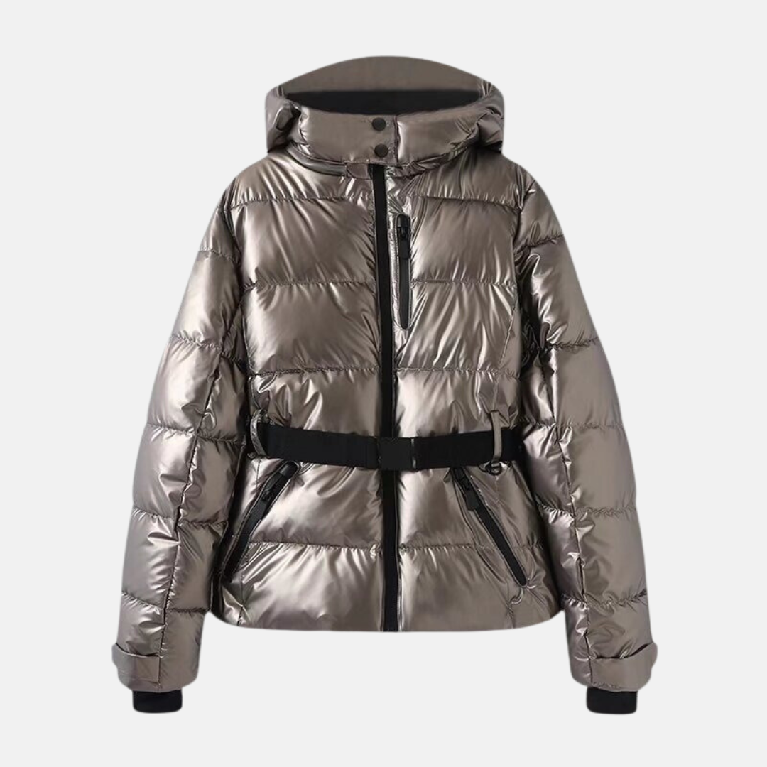 Krohn-e | Puffer-Jacke – Gequiltet Isoliert – Taillengürtel – Kapuze Hoher Kragen