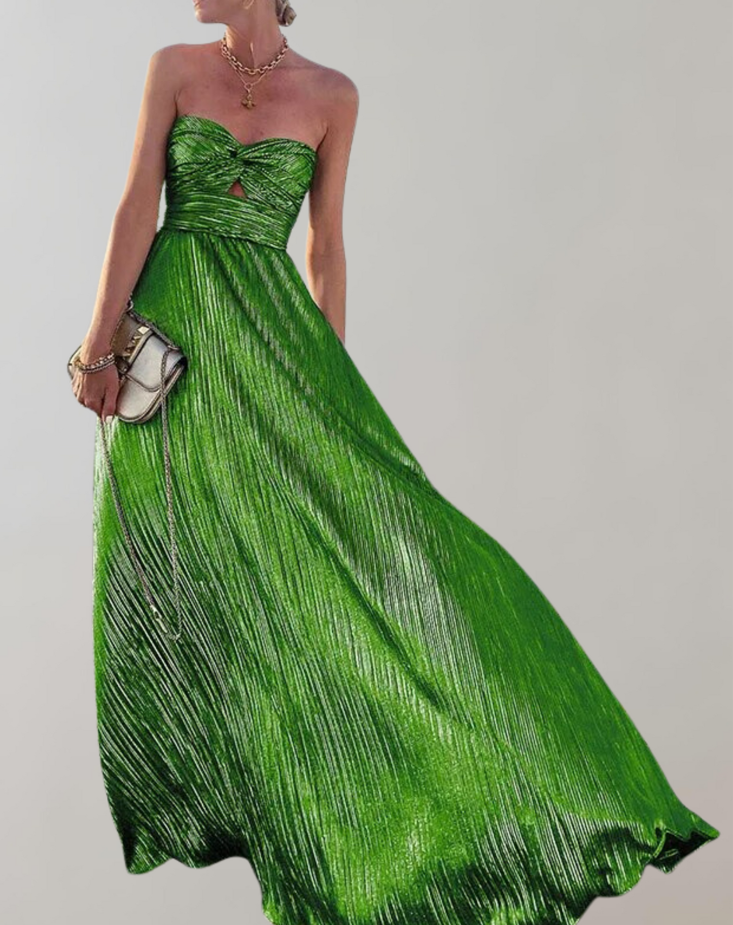 Schickes Festkleid mit schrägen Ausschnitt