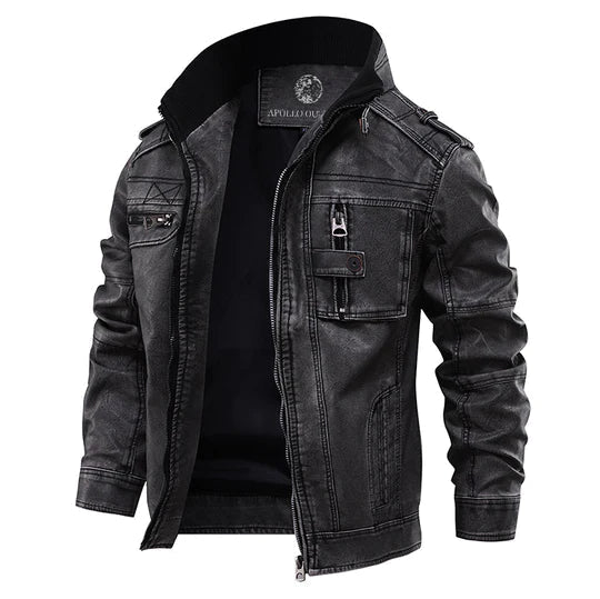 Krohn-e | Lederjacke Herren schwarz