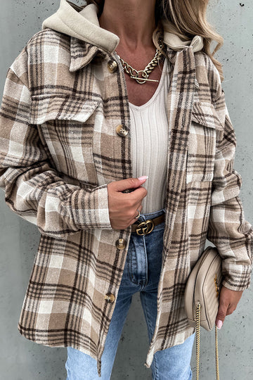 Krohn-e | Street Style Chic karierte Jacke mit Kapuze
