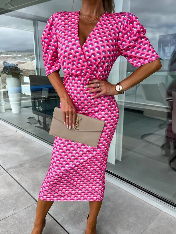 Fudus figurformende Kurzarm-Rock in Knielänge