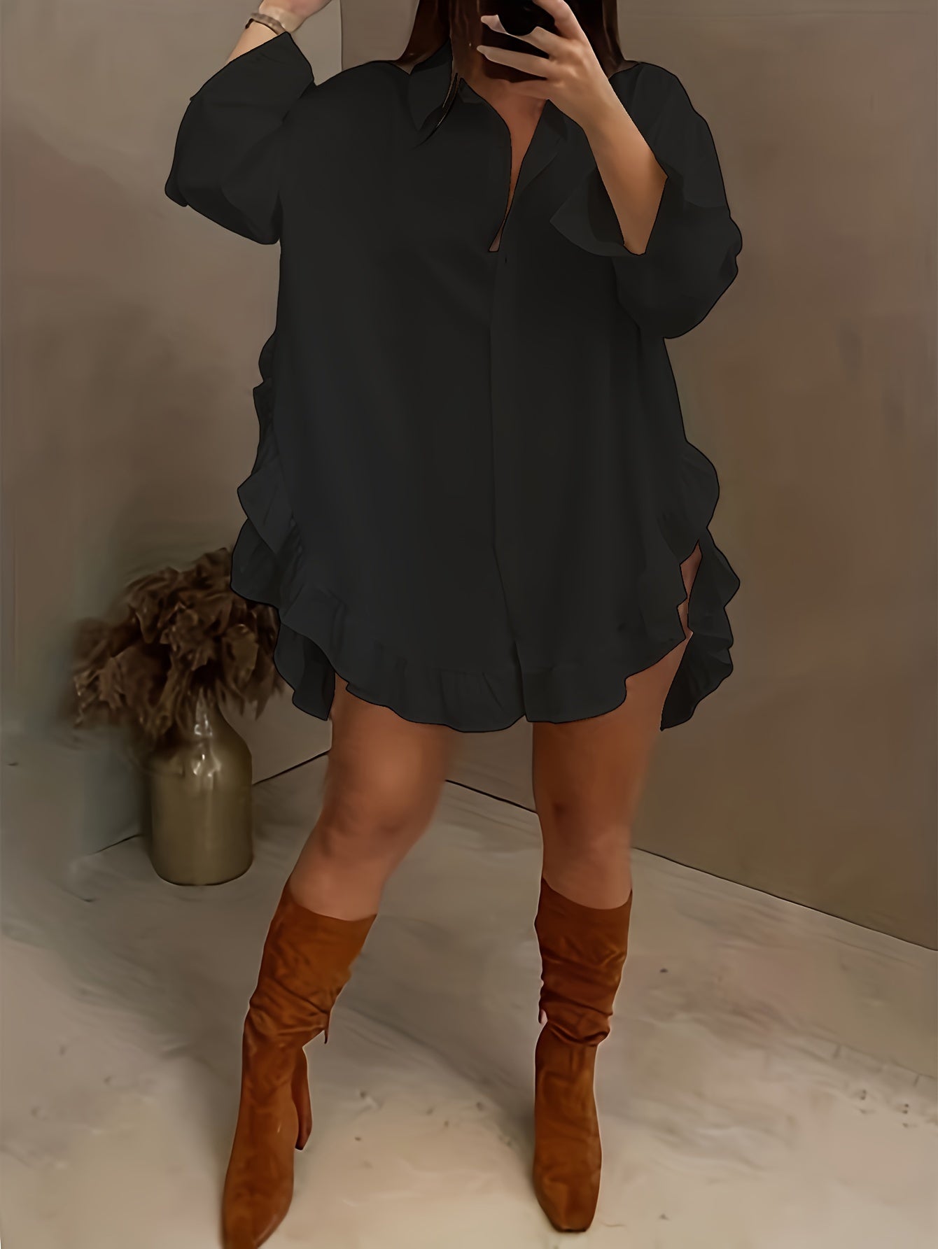 Damenbluse mit Hemdkragen und Knopfleiste von Fudus