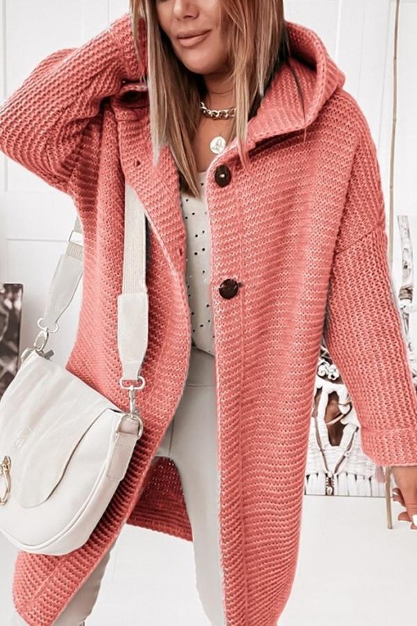 Krohn-e | Strickjacke mit Kapuze Lockerer Schnitt Weich und Warm