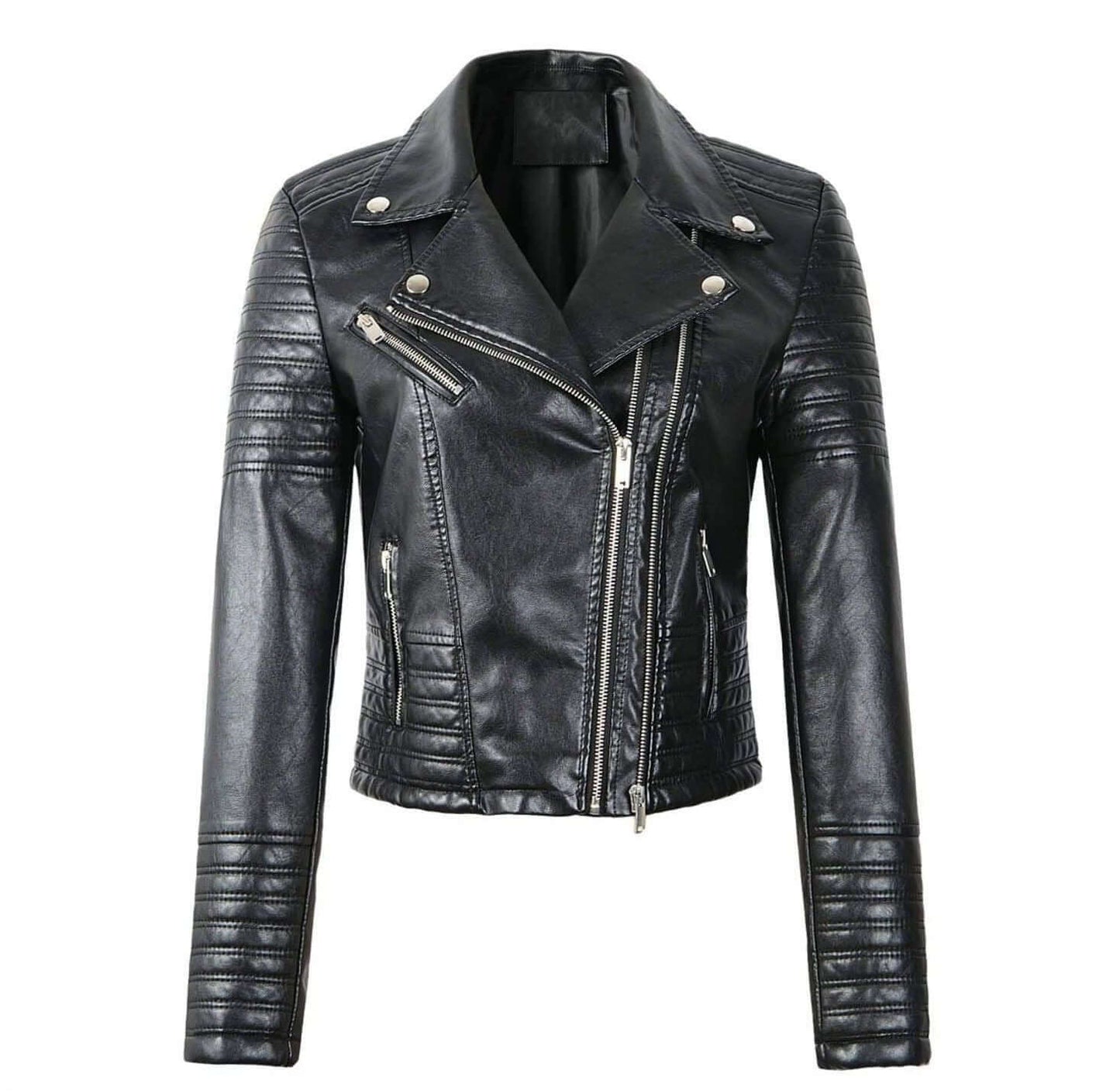 Krohn-e | Damen klassische Leder Bikerjacke