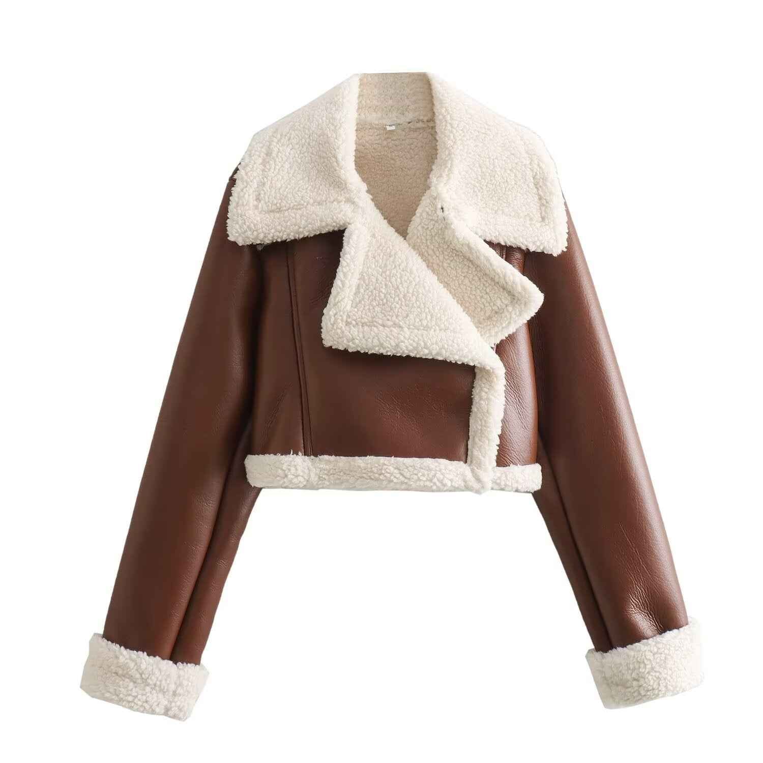 Krohn-e | Damenkurzjacke mit Warmem Teddy Futter
