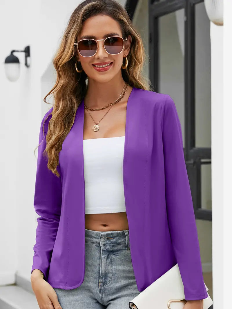 Avelena | Casual, Open-Front Long-Sleeve Blazer