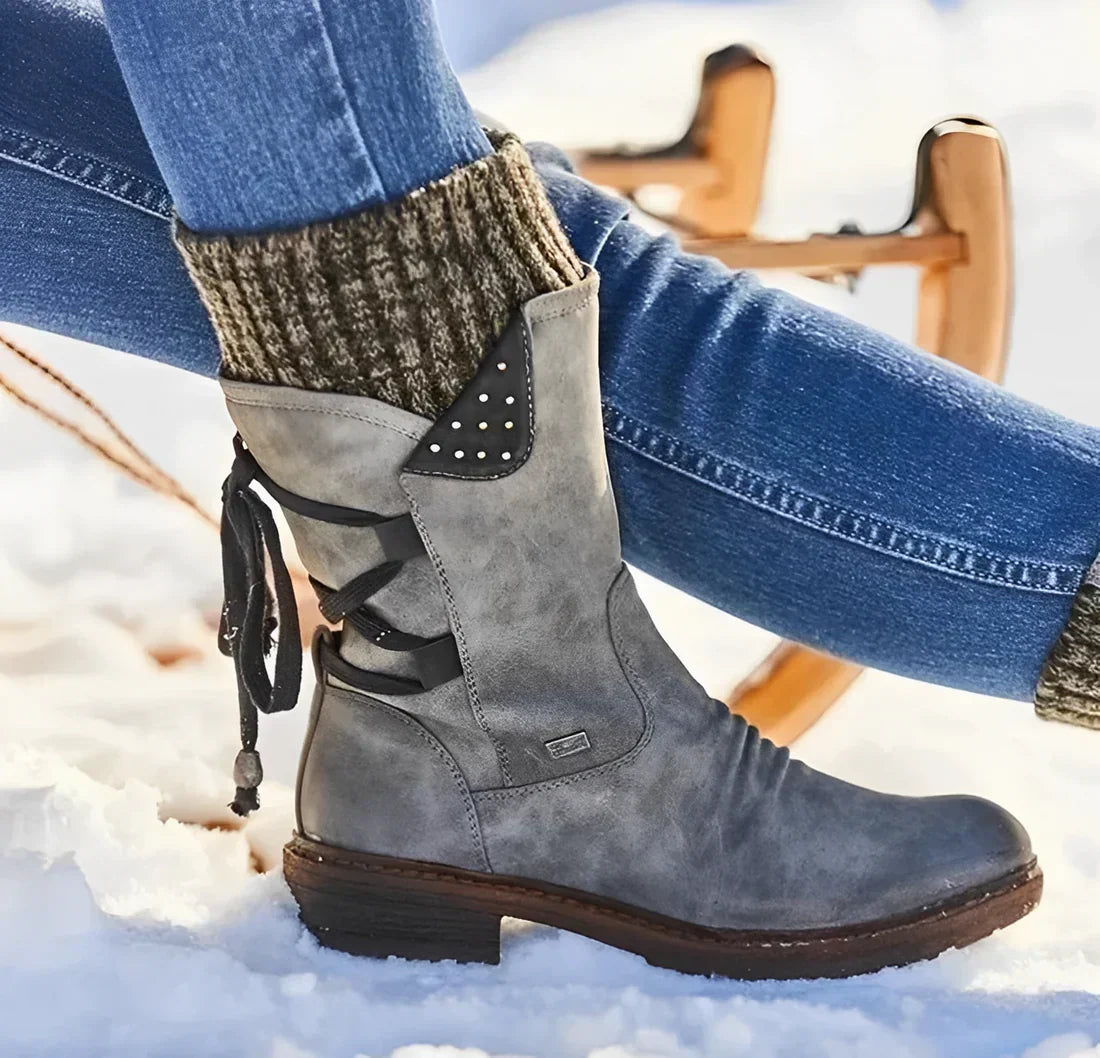 Louisa Damen Winterstiefel: Orthopädisch gepolstert, warm gefüttert mit Wolle