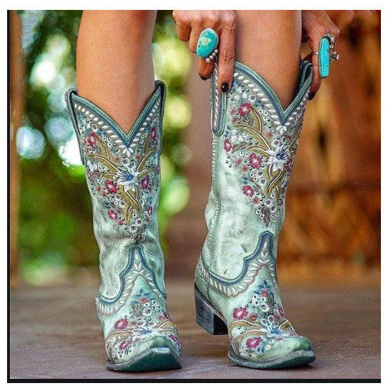 Damen-Stiefel aus Lederimitat