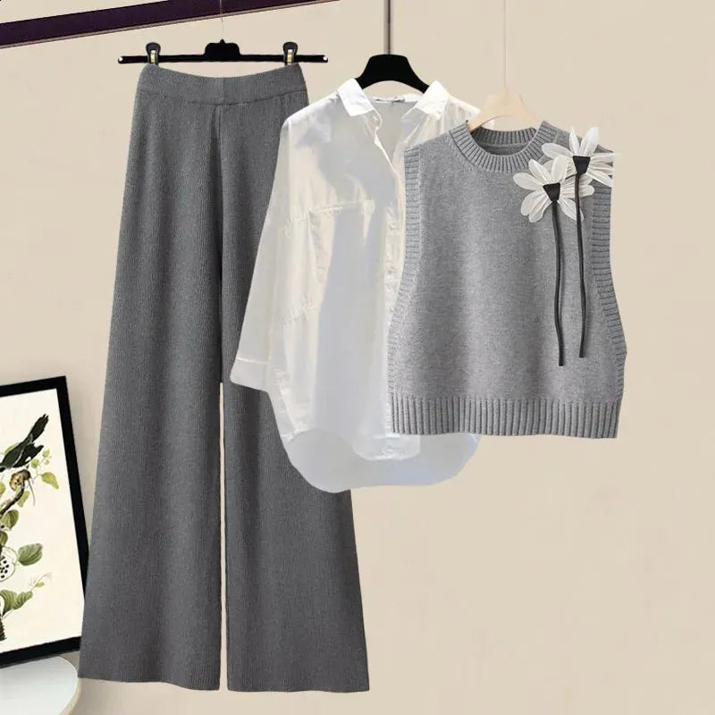 Krohn-e | Herbst Winter Strick 3 Teiliges Satz