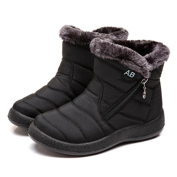KROHN-E Damen Winterstiefel Weiche Sohle Gefüttert Braun