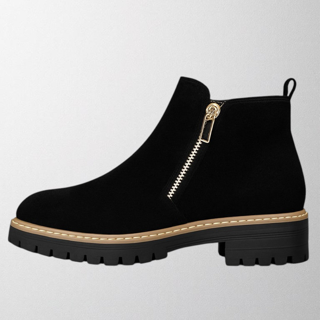 KROHN-E Damen Schuhe Runde Spitze Seitenverschluss