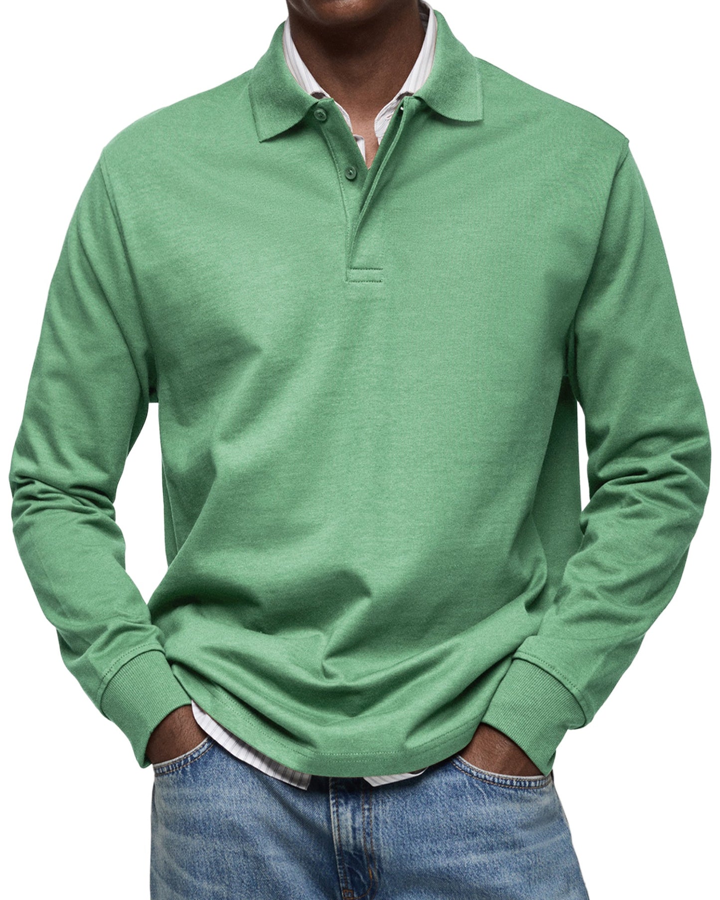 Ben | Herren Rugby Polo Sweatshirt Langarm Polokragen Anthrazit