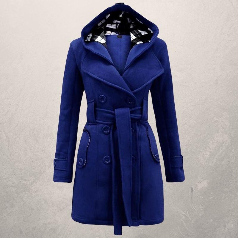 Krohn-e | Trenchcoat - Zweireihig - Kapuze - Gürtelschnalle In Der Taille - Klassischer Schnitt
