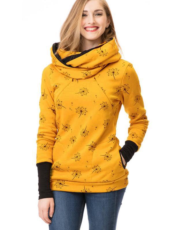 Krohn-e | Schwangerschaftspullover Für Stillen Mit Blumenmuster Und Taschen